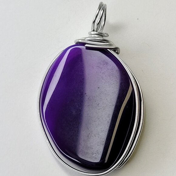 Large Purple Agate Pendant - Picture 1 of 16